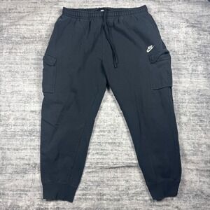 Nike Mens Black Fleece Cargo Sweatpants Joggers XXL 34x27